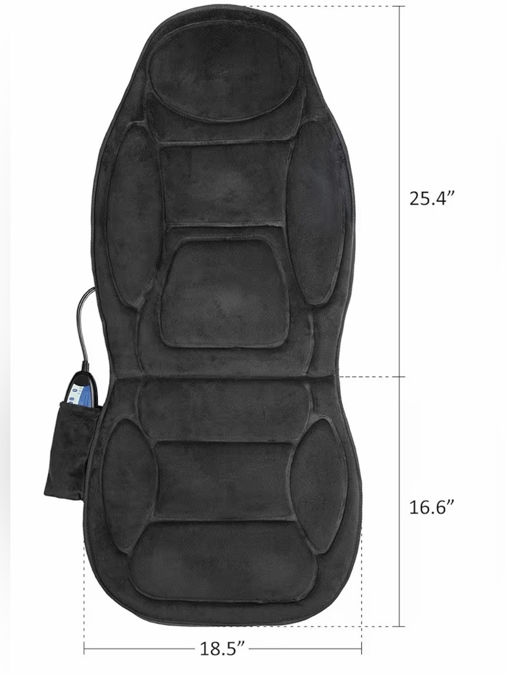 Heated Massaging Cushion Pad in Black